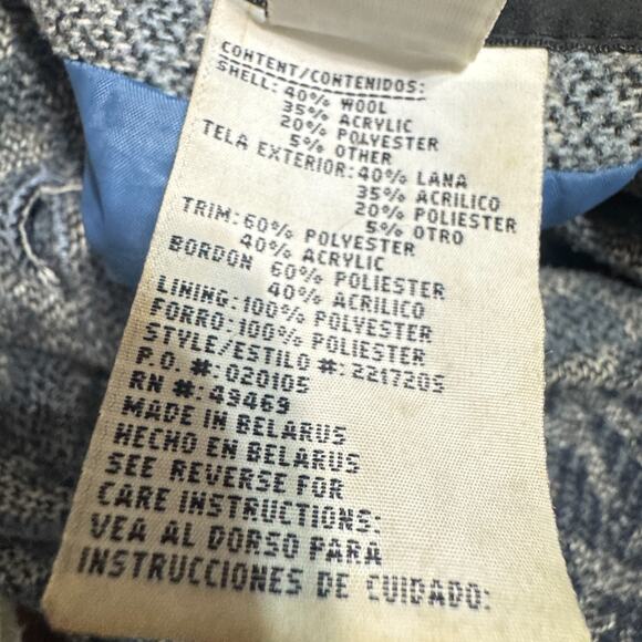 Vintage Mulberry Street Wool Coat Jacket Womens L Blue Tapestry button pockets - Picture 9 of 9